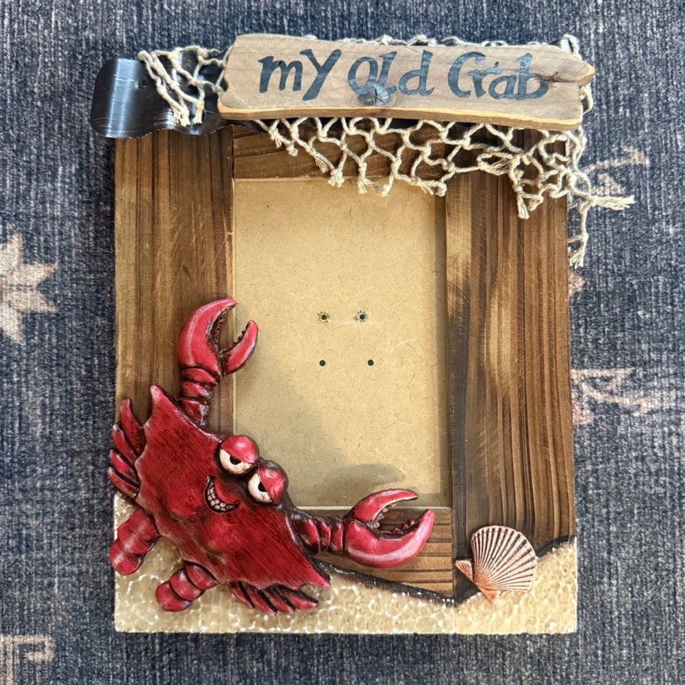 Vintage My Old Crab Picture Frame 4x6 Nautical Beach Decor 2003 Beachcombers